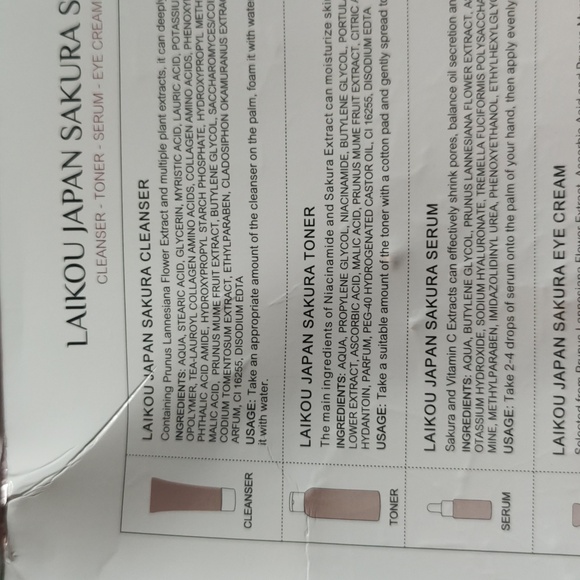 NIB Laikou Japan Sakura Skincare Set - Picture 8 of 9